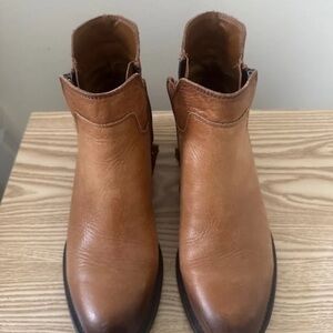 Franco Sarto Tan Leather Ankle Boots